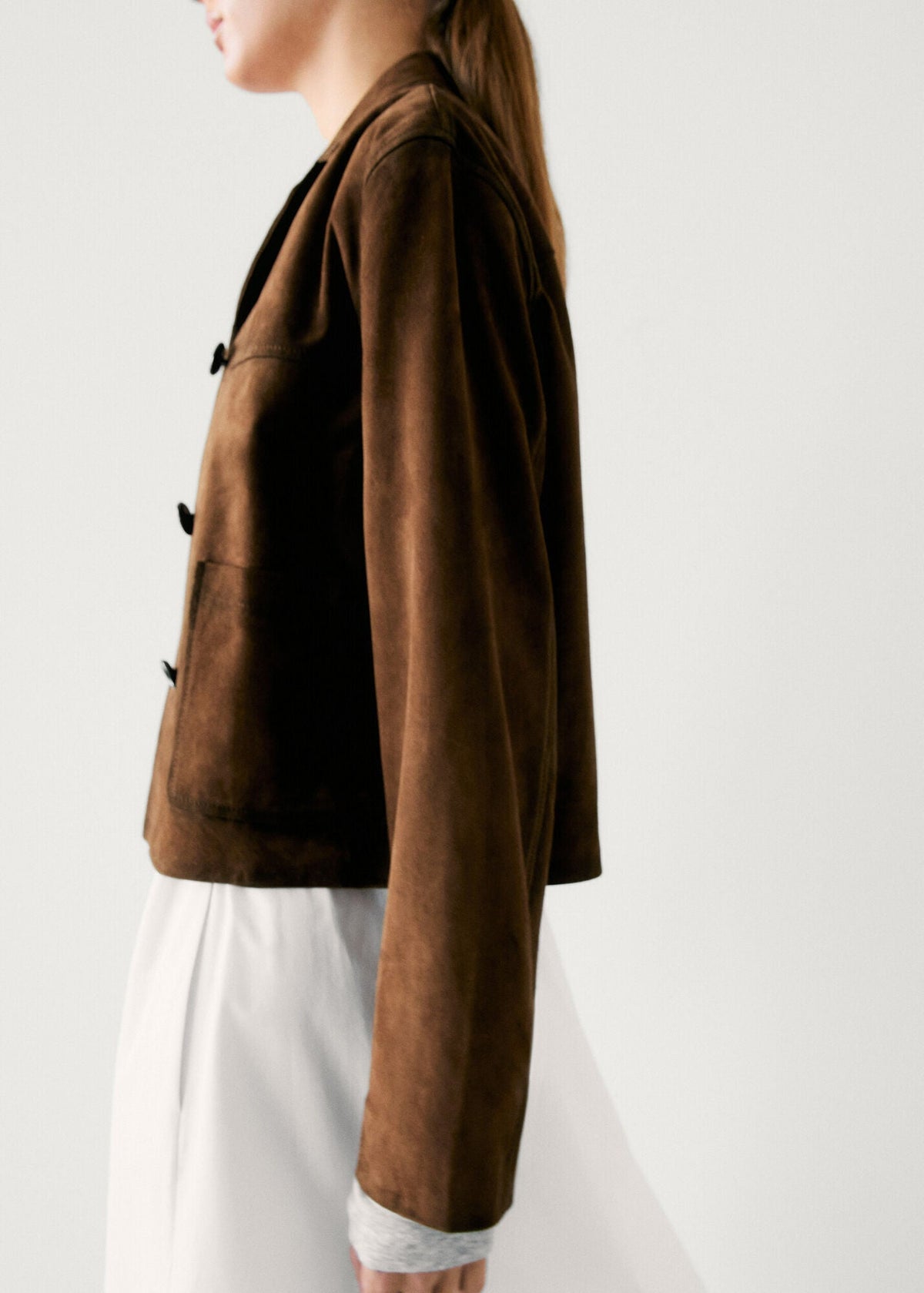 Veste Suédine Rétro Courte