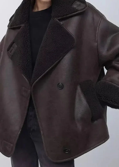 jacket Long Effet Cuir