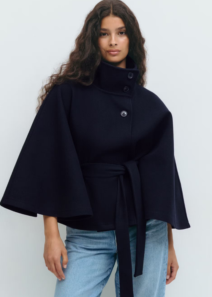 Veste Cape ceinturée
