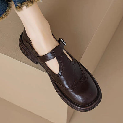 Élégantes Mary Janes en Cuir