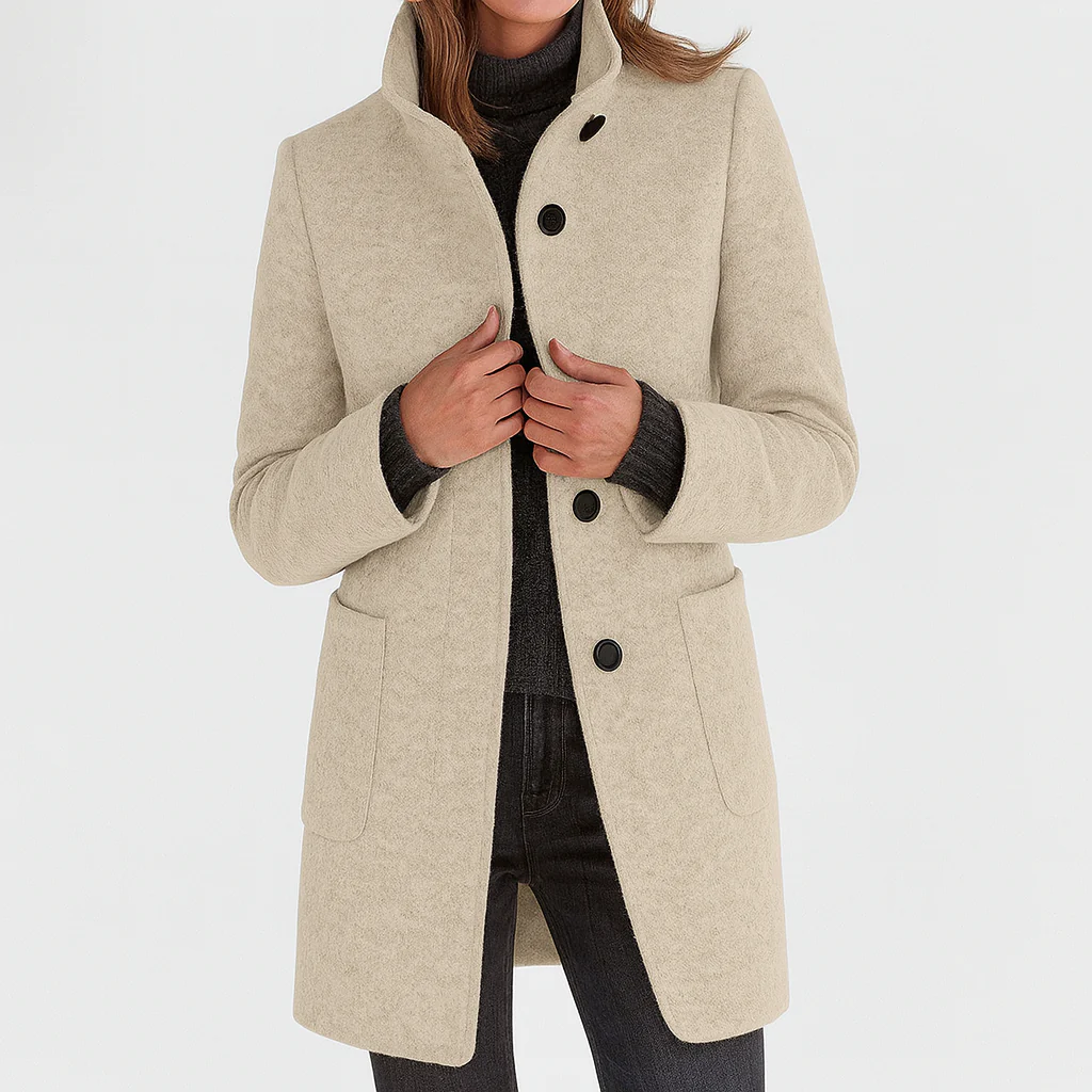 Amélie | Manteau Chic en Laine avec Poches
