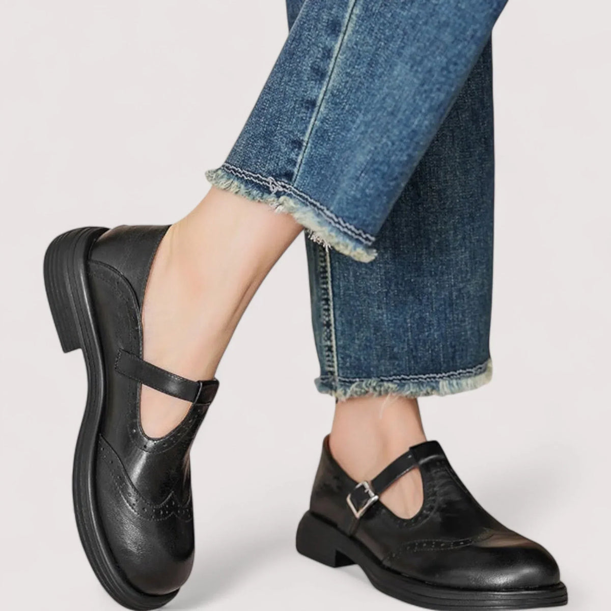 Élégantes Mary Janes en Cuir