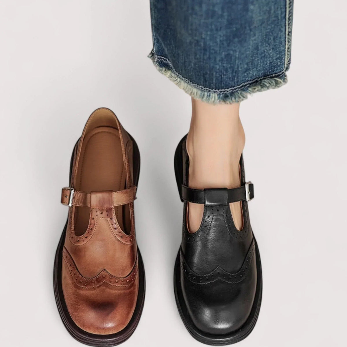Élégantes Mary Janes en Cuir